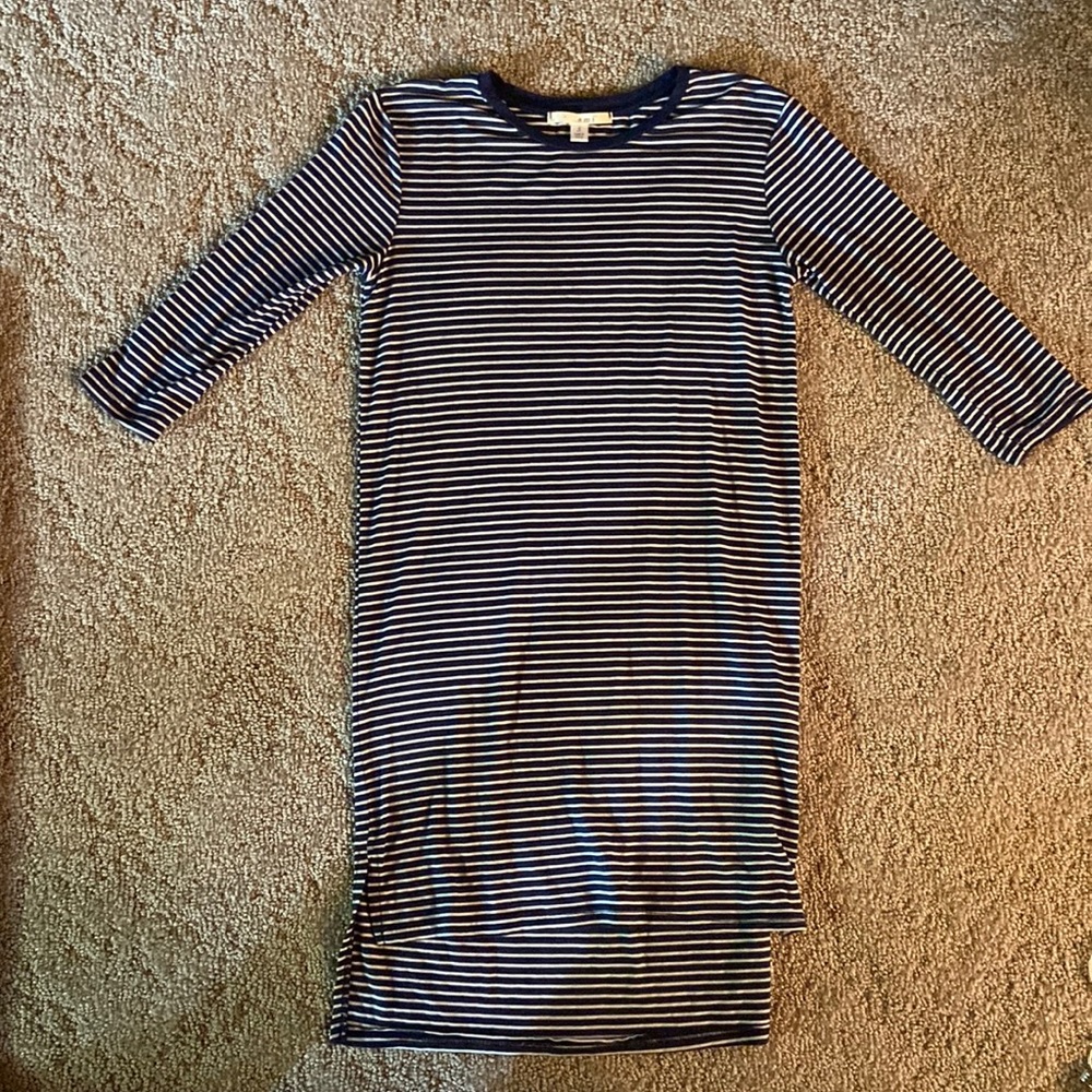 Blue and white striped dress, size S